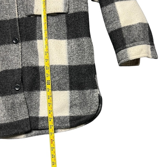 Abercrombie & Fitch Oversize Plaid Jacket Black & White Winter Outdoor M - Picture 6 of 6